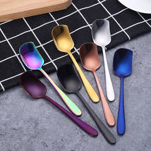 Colorful stainless steel shovel spoon, dessert cake small scoop, ice cream small spice spoons, for honey, tea coffee spoon 2024 - buy cheap