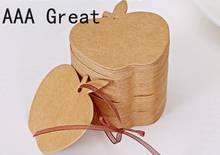 100Pcs/Lot Gifts Tags Cards Kraft Paper Festival Wedding Decoration Luggage Label Packaging Apple Shape Price Tag Birthday Party 2024 - buy cheap