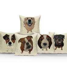 Cushion Cover Cartoon Cute Animal Dog Print Pillow Cover Car Sofa Decorative Throw Pillow Case Home Decoration Pillow Case 2024 - buy cheap