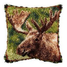 DIY Elk Latch Hook Pillow Kits for Kids Cushion Cover Pillowcase Embroidery DIY Kit for Adults and Kids with Pattern Printed 2024 - buy cheap