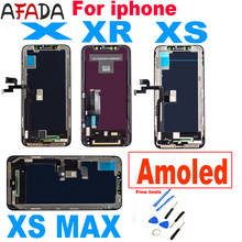 Display amoled lcd para iphone, tela sensível ao toque, peça de reposição para iphone x, xr, xs, max 2024 - compre barato