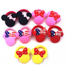 10Pcs Cartoon Minnie Girl Hairband Hair Ring Baby Hair Accessories Pink Silicone Elastic Rope Children's Headwear Birthday Gift 2024 - buy cheap