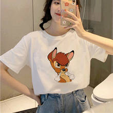 Women Fashion Bambi Angry Print Girl T-Shirt Tees Graphic Female T Shirt Harajuku Adult Unisex Tshirts 2024 - buy cheap