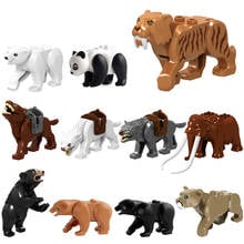 Locking Animals Saber-toothed Tiger Wolf Bear Panda Camel Animal Kid Toys Big Building Blocks Prince of Persia Jungle Adventure 2024 - buy cheap