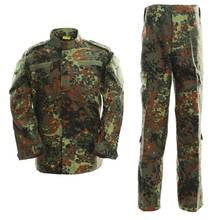 Conjunto de camisa y pantalones de combate del ejército táctico Airsoft, uniforme militar BDU, ropa de caza de Paintball al aire libre, Camuflaje alemán 2024 - compra barato