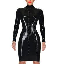 Made of 0.4mm thickness natural & flexible women's black latex bondage dress with 100% handmade crafts 2024 - buy cheap