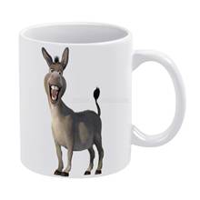 Caneca cerâmica 330ml dos copos do natal do chá da tarde para o shrek b do burro do café eddie murphy-eu sou um crente caneca de café branca 2024 - compre barato