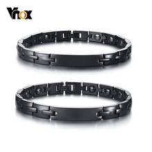 Vnox Personalized Engraving Magnetic Therapy Bracelets for Women Man Pain Relief for Arthritis and Carpal Tunnel Healthy Gifts 2024 - buy cheap
