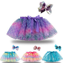 Falda de tutú para niña de 2 a 11 años, falda de tul de arcoíris para fiesta de baile, ropa para niña 2024 - compra barato