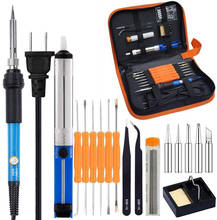 Full Set 60W 110V/220V Electric Soldering Iron Kit with Adjustable Temperature Welding Iron Electronic Repair Tool 2024 - buy cheap