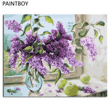 PAINTBOY enmarcado DIY pintura por números flores colorear por números lienzo pintado a mano decoración de pared del hogar arte 2024 - compra barato