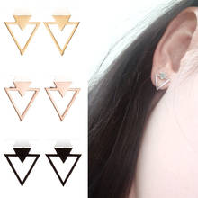 Punk Black Earings Women Jewelry Small Geometric Earing Stainless Steel Triangle Stud Earrings for Girls Hip Hop Ear Jewelry 2024 - buy cheap