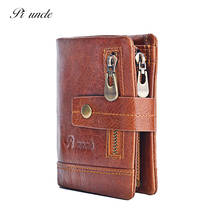 Brand Men's Rfid Wallet Genuine Leather Vintage Male Thin Zipper Purse For Money Small Wallet Soft Cards Holder High Quality 2024 - buy cheap
