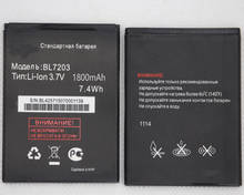 ISUNOO 5 шт./лот, высококачественный аккумулятор BL7203 для Fly IQ4405 IQ4413 3,7 В 1800 мАч, мобильный телефон, аккумулятор 2024 - купить недорого