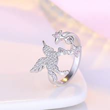 Dainty anel de pedra de zircônia rosa, anel de noivado feminino, cristal, unicórnio, vintage, cor de prata, para mulheres 2024 - compre barato