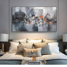 Pintura al óleo abstracta de la ciudad de Nueva York sobre lienzo, imágenes artísticas de pared, carteles e impresiones para la decoración del hogar de la sala de estar 2024 - compra barato