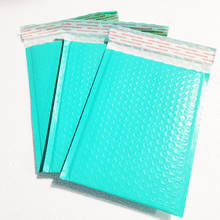 Bolsas de embalaje reutilizables para correo, sobres de burbujas de polietileno verde azulado, autosellado acolchada con bolsa de correo, 180x230mm, 10 Uds. 2024 - compra barato