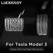 carbon fiber Foot Pedal For Tesla Model 3 Accelerator Gas Fuel Brake Pedal Rest Pedal Pads Mats Cover model3 2022 Accessories 2024 - buy cheap