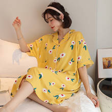 2021 Summer Women Sleepshirts Nightgowns Floral Night Dress Girls Sleepwear Ladies Nightwear Summer Loose Homewear Pajamas Plus 2024 - buy cheap