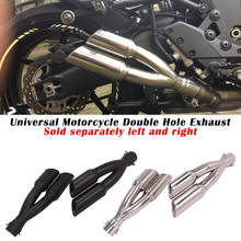 Universal Motorcycle Exhaust Pipe Escape Modified 2 Holes Left Right Muffler DB Killer For Z1000 cbr650 RC390 MT09 R15 GSX-R600 2024 - buy cheap
