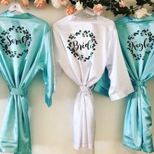 custom Flower Birthday party gifts Wedding personalized Team Bride robes Bridesmaid gift satin kimono robe 2024 - buy cheap
