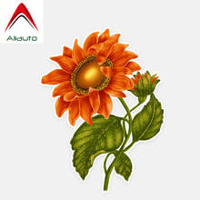 Aliauto Flowers Car Stickers Pretty Sunflower Accessories Decorative Vinyl Decal for Skoda Volvo S60 Suzuki Sx4 ,15cm*12cm 2024 - buy cheap