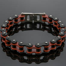 Blue Red Stainless Steel 13MM Motorcycle Bike Chain Bracelet For Men Mens Bracelets Male Biker Jewellery Resell Dropshipping 2024 - buy cheap