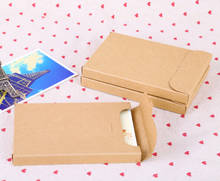 Коробки из крафт-бумаги, 25 шт./лот, пустые коробки для открыток, коричневая подарочная упаковочная коробка, картонные коробки для фотографий и подарков 15,5x10,8x1,5 см 2024 - купить недорого