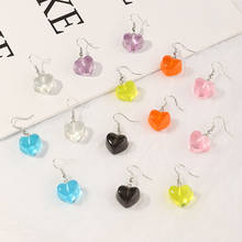 Korean Fashion Design Mini Gummy Heart Dangle Earrings for Women Hearts Earring Resin Creative Candy Ear Hooks Drop Jewelry Gift 2024 - buy cheap