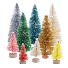 5pcs Mini Christmas Trees Fake Pine Tree Sisal Christmas Decoration DIY Snow Forest Village House Xmas Gift Home Decor Supplies 2024 - buy cheap