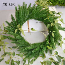 YO CHO Fake Pine Plants Artificial Green Pine Twig Leaves Plants Grass Home Party Wedding Decor DIY Garland Flower Arrangement 2024 - buy cheap