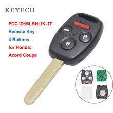 Запасной дистанционный ключ Keyecu с 4 кнопками для Honda Accord Coupe и Acura TL TSL ZDX, FCC ID: MLBHLIK-1T 2024 - купить недорого