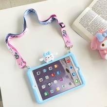 For IPad Mini 12345 Ipad 234 5 6 Air 1 2 Case Funda Kids Cartoon Silicone Tablet Protect Cover for iPad 2017 2018 9.7+Straps 2024 - buy cheap