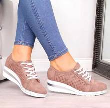 Lace-up women shoes wedge heel comfortable casual shoes woman 2022 new fashion breathable  shoes sneakers women tenis feminino 2024 - buy cheap