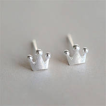 Free Shipping Fashion 925 Pure Sterling Silver Stud Earrings Crown Stud Earrings Jewelry Pendientes de Plata Brincos 2024 - buy cheap