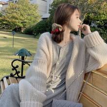 Vestido feminino outono inverno de manga comprida, vestidos de malha soltos, vestidos maxi grandes, vestido de robe de tricô 2024 - compre barato