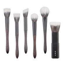 Q2-13 Professional Handmade Makeup Brushes Soft Saikoho Goat Hair Multi-task Stippling Blush Contour Brush Ebony Make Up Brush 2024 - buy cheap