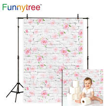 Papel de parede com flores funnytree, fotografia e filmagem para plano de fundo de fotos para bebês, pano de fundo, casamento, fotochamada, fotozona, fotografia 2024 - compre barato