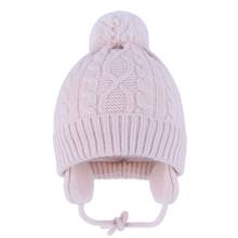 Inverno bebê menino menina orelha protetora lã malha pompon chapéu crochê quente grosso boné com orelha para crianças 2024 - compre barato