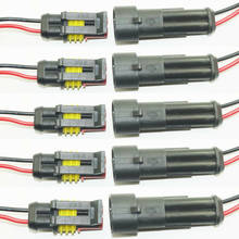 5x à prova d' água 2 pinos cabo de conector plugue do carro auto soquete moto barco 2024 - compre barato