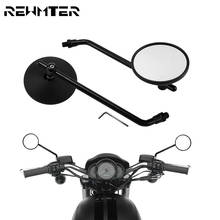 Espejo retrovisor redondo de 8mm para motocicleta, retrovisor negro Retro Para Harley Cafe Racer Sportster XL 1200 48 Bobber Chopper Touring Dyna Softail 2024 - compra barato