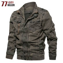 77City Killer Vintage Military Denim Jacket Men Washed Bomber Jackets Male Slim Fit Jeans Coats Plus Size M-6XL Chaquetas Hombre 2024 - buy cheap