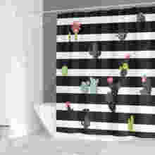 Black And White Striped Shower Curtain Flowers printing Bathroom Curtains For Bathroom Shower Drop Shipping 2024 - buy cheap