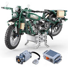 550 Pcs Bricks Electric Military Motorcycle Technic Model Building Blocks Boy Birthday Christmas Gift Kids Toys For Children 2024 - buy cheap