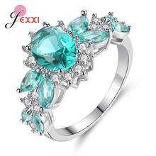 Anéis de prata esterlina 925 para mulheres, anel de cristal elegante feminino, vários modelos para escolher 2024 - compre barato