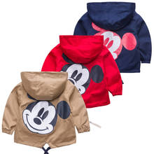 Jaqueta infantil fofinha do mickey e minnie, casaco vermelho de primavera e outono para crianças, blusão feminino para garotos e garotas, novo, 2021 2024 - compre barato