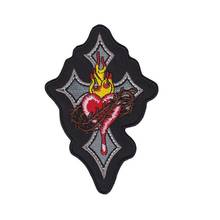 10pcs/lot Gothic Cross Heart  Embroidery Patches Backpack Clothing Decoration Accessories Diy Iron Heat Transfer Applique 2024 - buy cheap