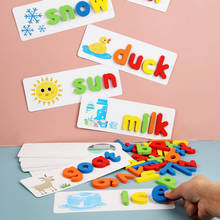 ABC головоломка, игра в слова, деревянные игрушки, ранний обучающий пазл, алфавит, головоломка для детей дошкольного возраста, развивающие игрушки для детей 2024 - купить недорого