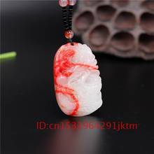 Women for Gifts Men Jewelry Chinese Pendant Charm Jadeite Red Jade Dragon Fashion Carved White Hand Amulet Natural Necklace 2024 - buy cheap