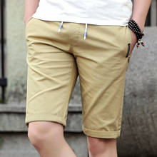 Cotton Shorts Summer Men Casual Shorts Drawstring Short Pants Knee Length Pants Work Shorts Male Bermudas Solid Color Thin 2024 - buy cheap